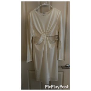 Elegant knotted midi dress “ Ivory “ off white “